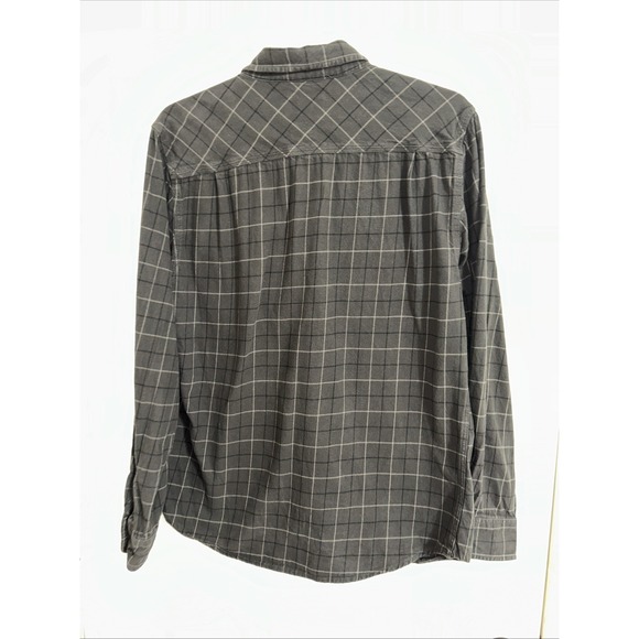 Brixton Men's Large Standard Fit/Bowery Long Sleeve Gray Black Plaid - Picture 5 of 6